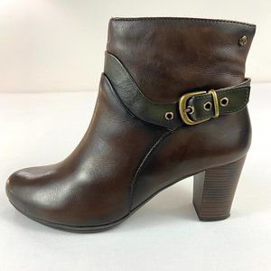 PIKOLINOS Leather Buckle Ankle Boots Heels Size 8